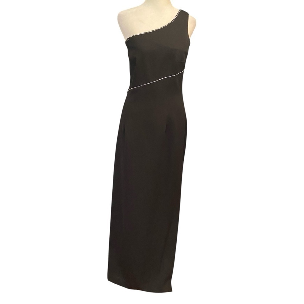 Georgiou Black One-Shoulder Dress Gown Size 8 Floor Length Black Tie Gala Prom